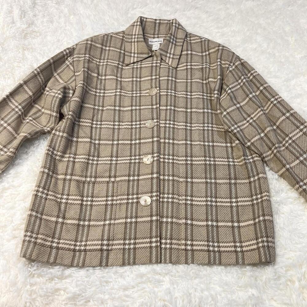 Vintage Suburbans Plaid Jacket Women 12 Tan Barn Chore USA Wool